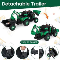 HONEY JOY 4 in 1 Ride on Tractor Green