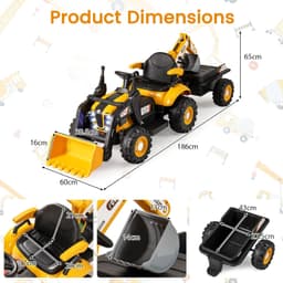 HONEY JOY 4 in 1 Ride on Tractor Yellow