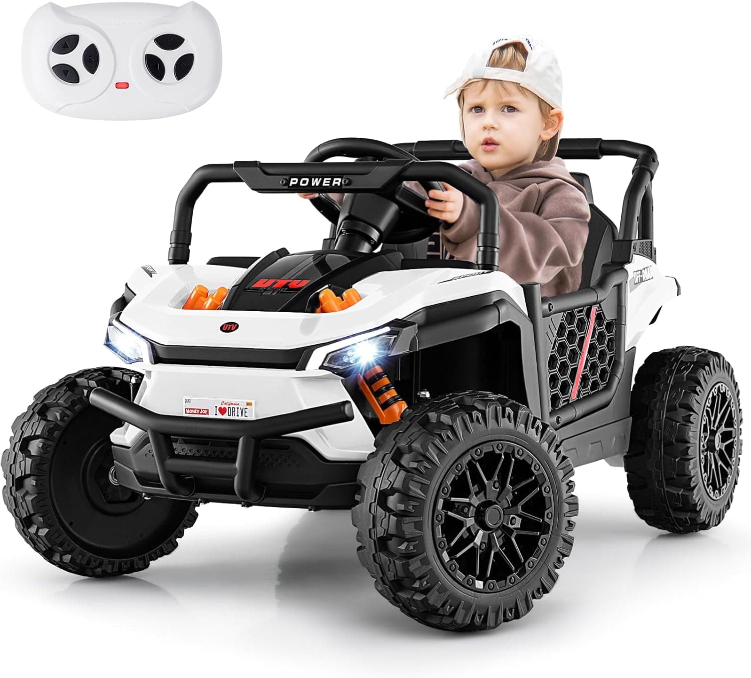 12V Kids Ride on UTV white