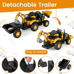 HONEY JOY 4 in 1 Ride on Tractor Yellow