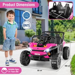 12V Kids Ride on UTV Pink