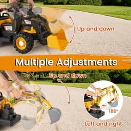 HONEY JOY 4 in 1 Ride on Tractor Yellow