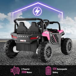 12V Kids Ride on UTV Pink