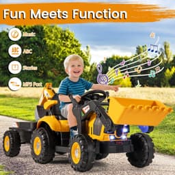 HONEY JOY 4 in 1 Ride on Tractor Yellow