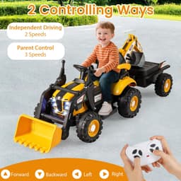 HONEY JOY 4 in 1 Ride on Tractor Yellow