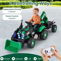 HONEY JOY 4 in 1 Ride on Tractor Green