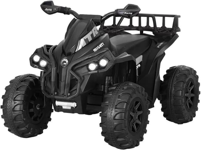 Rigo Kids Ride On Car ATV Quad Motorbike Storage Rack Electric Toys 12V Black