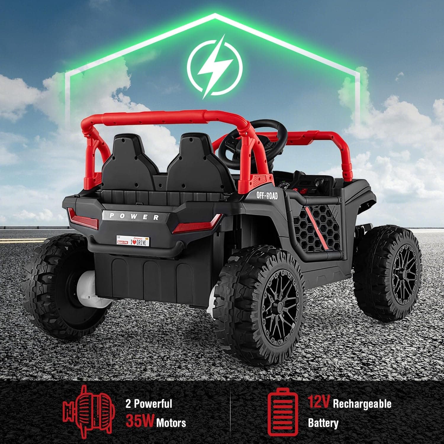 12V Kids Ride on UTV Red